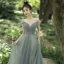 Charming Sage Green Prom Dresses 2021 A-Line / Princess Off-The-Shoulder Beading Sleeveless Backless Floor-Length / Long Formal Dresses