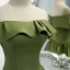 Vintage / Retro Olive Green Prom Dresses 2021 A-Line / Princess Off-The-Shoulder Sleeveless Backless Floor-Length / Long Formal Dresses