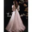 Charmant Rose Sombre Robe De Bal 2021 Princesse Perlage Perle Paillettes Encolure Carrée Gonflée Manches Courtes Dos Nu Longue Robe De Ceremonie