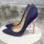 Chic / Beautiful Navy Blue Street Wear Denim Pumps 2021 12 cm Stiletto Heels Pointed Toe Pumps High Heels