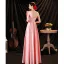 Schön Pink Satin Ballkleider 2021 A Linie One-Shoulder Schleife Ärmellos Rückenfreies Lange Festliche Kleider