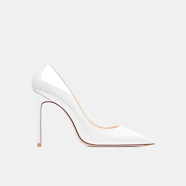 Chic / Beautiful Pearl Pink Street Wear Leather Pumps 2021 Patent Leather 10 cm Stiletto Heels Pointed Toe High Heels Pumps