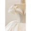 High-end Ivory Satin Wedding Dresses 2021 Ball Gown Off-The-Shoulder Puffy Short Sleeve Royal Train Wedding