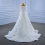 Scintillantes Haut de Gamme Blanche Perlage Perle Paillettes Robe De Mariée 2021 Trompette / Sirène U-Cou Manches Longues Dos Nu Longue Mariage