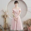 Simple Rougissant Rose de retour Robe De Graduation 2021 Princesse Bretelles Spaghetti Manches Courtes Dos Nu Thé Longueur Robe De Ceremonie