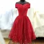 Chic / Belle Rose Bonbon de retour Robe De Graduation 2019 Princesse De l'épaule Paillettes Manches Courtes Dos Nu Thé Longueur Robe De Ceremonie