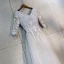 Chic / Beautiful Grey Prom Dresses 2018 A-Line / Princess Lace Appliques V-Neck Backless 1/2 Sleeves Ankle Length Formal Dresses