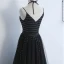 Chic Noire Robe De Soirée 2019 Princesse Titulaire Faux Diamant Sans Manches Dos Nu Longue Robe De Ceremonie