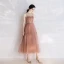 Chic / Belle Champagne de retour Robe De Graduation 2019 Princesse Corset  Bretelles Spaghetti Perle Paillettes Sans Manches Dos Nu Longueur Cheville Robe De Ceremonie