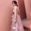 Charmant Rougissant Rose Robe De Soirée 2019 Princesse Bretelles Spaghetti En Dentelle Fleur Sans Manches Dos Nu Longue Robe De Ceremonie