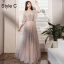 Simple Rougissant Rose Paillettes Robe Demoiselle D'honneur Princesse 2021 V-Cou Manches Courtes Dos Nu Longue Robe Pour Mariage