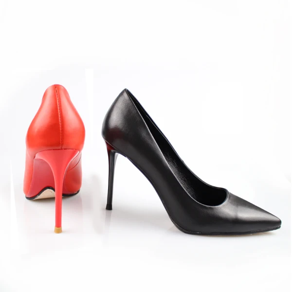 Modest / Simple Red Casual Pumps 2019 Leather 9 cm Stiletto Heels Pointed Toe Pumps
