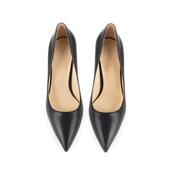 Chic / Belle Noire Soirée Escarpins 2019 Cuir 12 cm Talons Aiguilles À Bout Pointu Escarpins