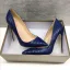 Classy Royal Blue Casual Pumps 2019 Leather Snakeskin Print 12 cm Stiletto Heels Pointed Toe Pumps