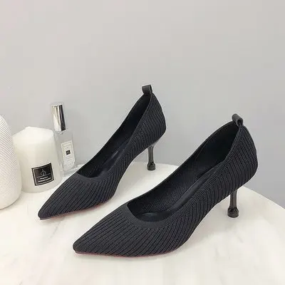 Mooie / Prachtige Khaki Toevallig Vlecht Pumps 2019 7 cm Naaldhakken / Stiletto Spitse Neus Pumps