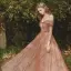 Fashion Glitter Orange Prom Dresses 2021 A-Line / Princess Off-The-Shoulder Short Sleeve Backless Floor-Length / Long Formal Dresses