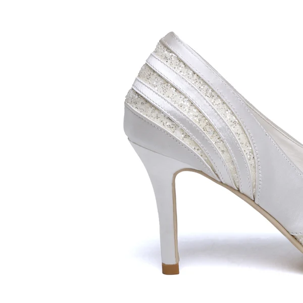 Chic Ivoire Soirée Escarpins 2019 Cuir 8 cm Talons Aiguilles À Bout Pointu Escarpins