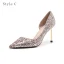 Charming Silver Wedding Shoes 2019 Sequins 7 cm Stiletto Heels Pointed Toe Wedding High Heels