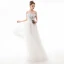 Modern / Fashion Ivory Evening Dresses  2019 A-Line / Princess Off-The-Shoulder Sequins Short Sleeve Backless Floor-Length / Long Formal Dresses