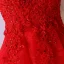Chic / Belle Rouge Robe De Ceremonie Robe De Bal 2017 En Dentelle Fleur Paillettes Dos Nu V-Cou Sans Manches Robe Boule Courte