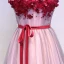 Chic / Belle Bordeaux Robe De Bal 2018 Princesse Appliques Cristal Noeud V-Cou Dos Nu Sans Manches Longue Robe De Ceremonie
