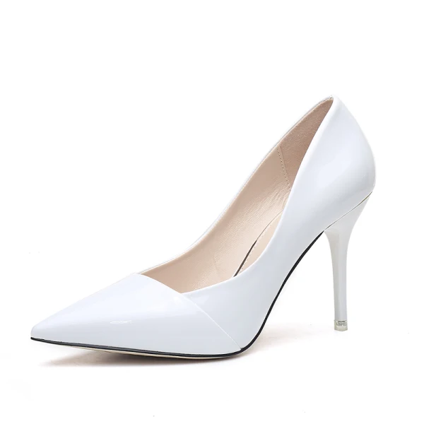 Chic / Beautiful Black OL Pumps 2019 Patent Leather 8 cm Stiletto Heels Pointed Toe Pumps
