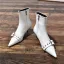 Mode Schwarz Freizeit Low Heel Stiefel Damen 2020 Leder Schnalle 4 cm Stilettos Spitzschuh Stiefel