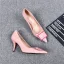 Lovely Blushing Pink Casual Pumps 2019 Leather Buckle 8 cm Stiletto Heels Pointed Toe Pumps