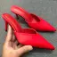 Modest / Simple Dark Green Casual Womens Sandals 2019 Leather 7 cm Stiletto Heels Pointed Toe Sandals