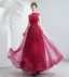 Vintage / Retro Burgundy Evening Dresses  2020 A-Line / Princess Ruffle High Neck Beading Crystal Sequins Sleeveless Backless Floor-Length / Long Formal Dresses