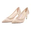 Charming Champagne Wedding Shoes 2019 Tulle Rhinestone 7 cm Stiletto Heels Pointed Toe Wedding Pumps