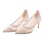 Elegant Blushing Pink Wedding Shoes 2019 Leather Spotted 7 cm Stiletto Heels Pointed Toe Wedding Pumps