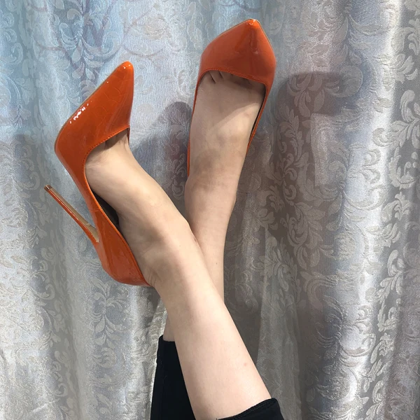 Fine Orange Kontor Pumps 2019 12 cm Stiletthæler Spisse Pumps
