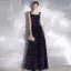 Sparkly Purple Starry Sky Evening Dresses  2020 A-Line / Princess Square Neckline Beading Sequins Sleeveless Backless Floor-Length / Long Formal Dresses