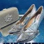 Glittrande Silver Brudskor 2019 Bröllop Läder Rhinestone Fjäril Paljetter 8 cm Stilettklackar Spetsiga Pumps