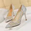 Charmant Doré Soirée Escarpins 2019 Faux Diamant 9 cm Talons Aiguilles À Bout Pointu Escarpins