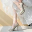 Scintillantes Champagne Demoiselle D'honneur Mariage Escarpins 2020 Paillettes 12 cm Talons Aiguilles À Bout Pointu Chaussure De Mariée