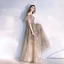 Fashion Khaki Evening Dresses  2020 A-Line / Princess Spaghetti Straps Beading Crystal Lace Sequins Short Sleeve Backless Floor-Length / Long Formal Dresses