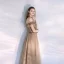 Classy Champagne Evening Dresses  2020 A-Line / Princess Off-The-Shoulder Beading Crystal Sleeveless Backless Floor-Length / Long Formal Dresses