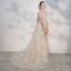 Élégant Champagne Transparentes Robe De Mariée 2018 Princesse Étoile Noeud Encolure Dégagée Dos Nu Sans Manches Tribunal Train Mariage