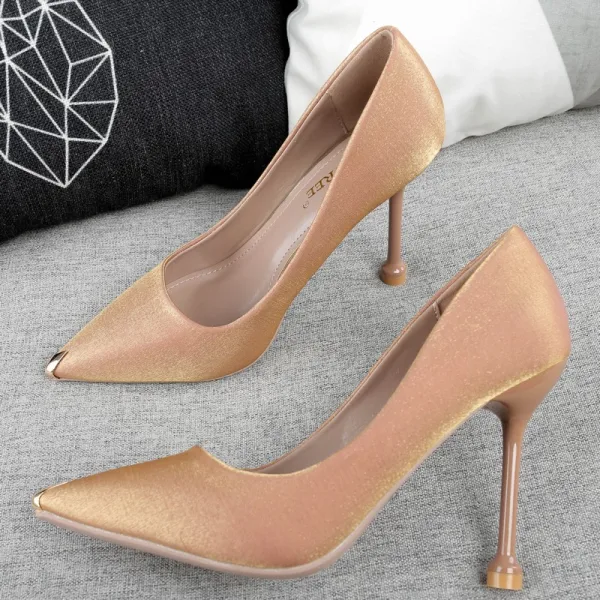 Stijlvolle Koninklijk Blauw Avond Pumps 2019 Satijn 10 cm Naaldhakken / Stiletto Spitse Neus Pumps