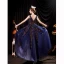 Scintillantes Bleu Marine Multi-Couleurs Paillettes Robe De Bal 2021 Princesse V-Cou Sans Manches Dos Nu Longue Robe De Ceremonie