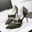 Simple Rouge Désinvolte Chaussures Femmes 2019 Boucle 10 cm Talons Aiguilles À Bout Pointu Talons Hauts