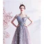 Fabulous Purple Prom Dresses 2021 A-Line / Princess Off-The-Shoulder Beading Rhinestone Sequins Lace Flower Sleeveless Backless Sweep Train Formal Dresses