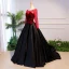Elegant Black Prom Dresses 2018 Ball Gown Beading Bow Scoop Neck Backless Long Sleeve Sweep Train Formal Dresses
