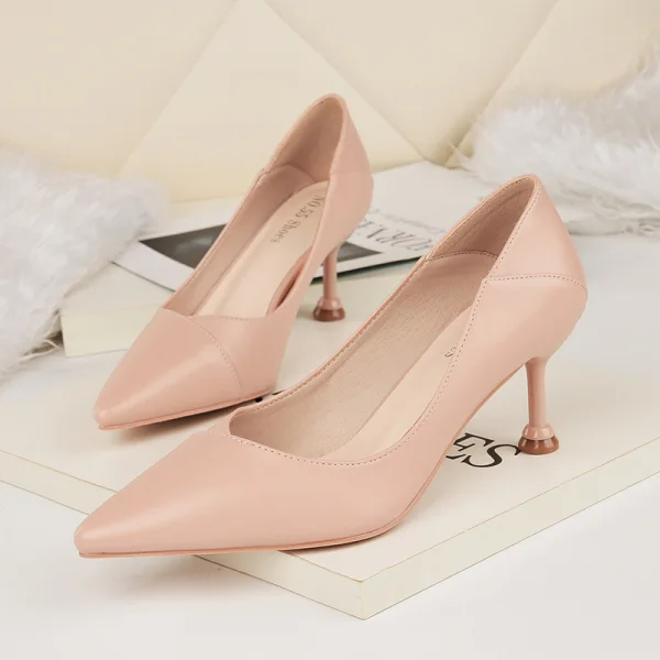 Simple Beige OL Escarpins 2019 6 cm Talons Aiguilles À Bout Pointu Escarpins