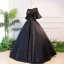 Elegant Black Quinceañera Prom Dresses 2018 Ball Gown Lace Flower Beading Crystal Scoop Neck Backless 1/2 Sleeves Floor-Length / Long Formal Dresses