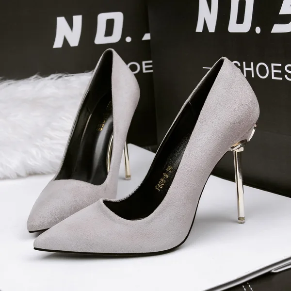 Affordable Red OL Pumps 2020 Suede 10 cm Stiletto Heels Pointed Toe Pumps