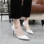 Chic Noire OL Escarpins 2020 Cuir 8 cm Talons Aiguilles À Bout Pointu Escarpins