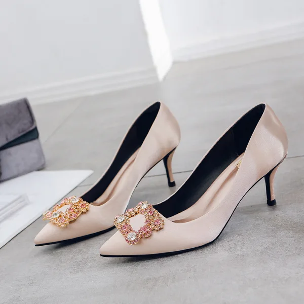 Fashion Ocean Blue Evening Party Pumps 2020 Satin Rhinestone 9 cm Stiletto Heels Pointed Toe Pumps